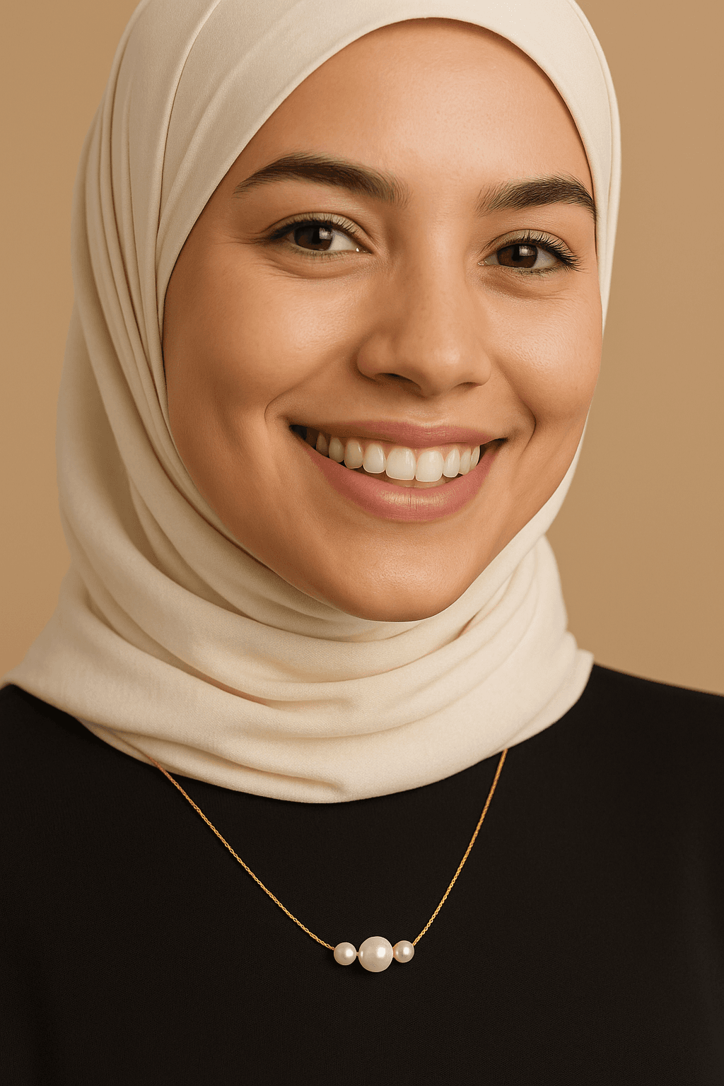 Trinity Pearl Necklace – Elegant Gold-Plated Jewelry view 2