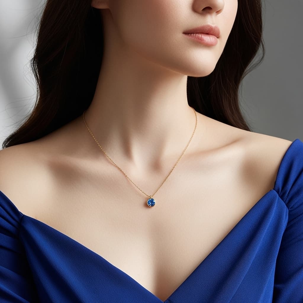 Light Sapphire Necklace – Serenity & Elegance view 2