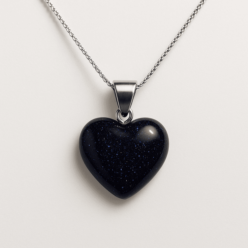 Blue Sandstone Heart Necklace – Stone of Ambition view 8