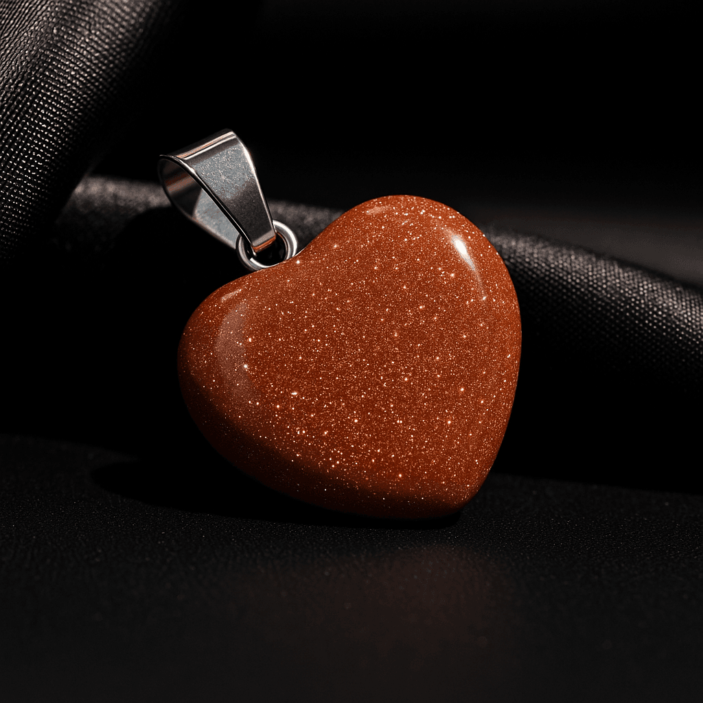Gold Sandstone Heart Necklace – Stone of Ambition view 4