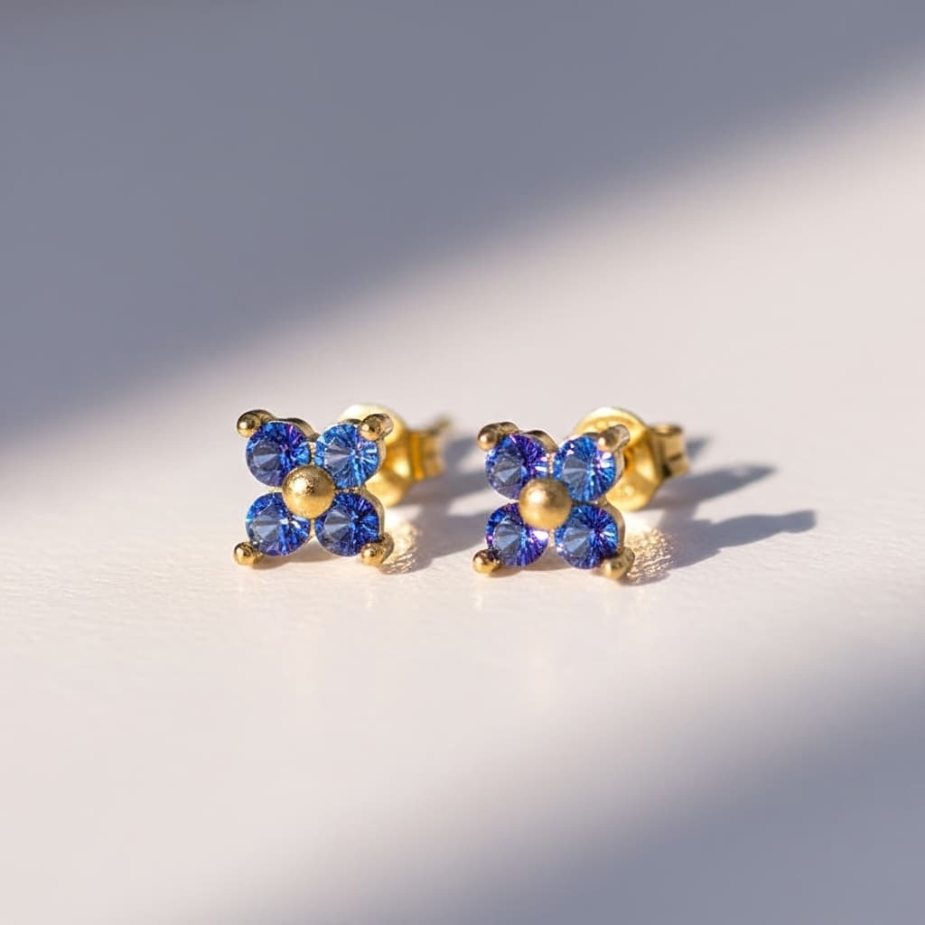 Sapphire Stud Earrings – Wisdom & Elegance Jewelry view 9