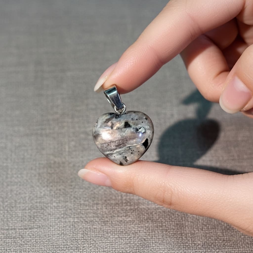 Labradorite Heart Necklace – Stone of Transformation & Intuition view 6