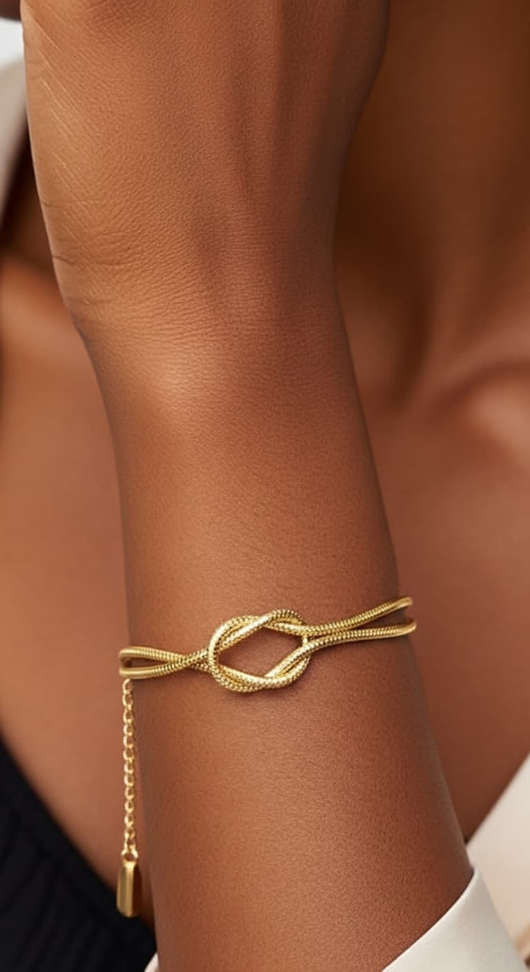 Gold Knot Bracelet – Elegant Stainless Steel Jewelry view 4