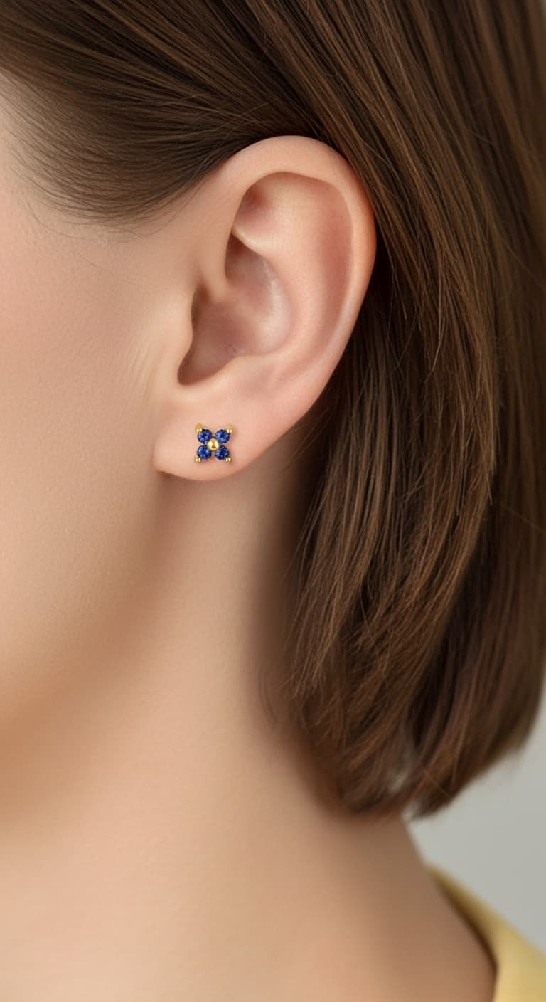Sapphire Stud Earrings – Wisdom & Elegance Jewelry view 5