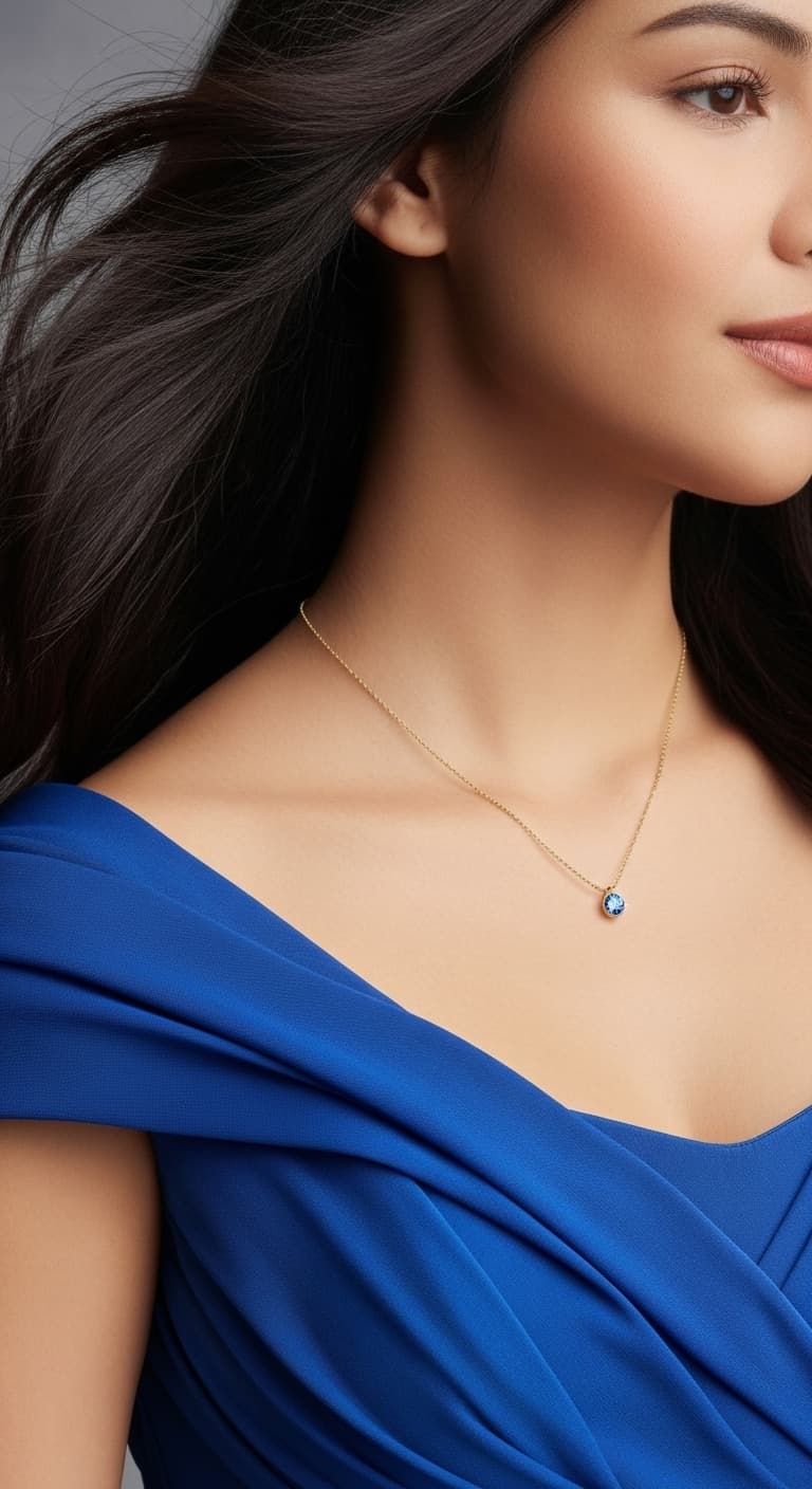 Light Sapphire Necklace – Serenity & Elegance view 6