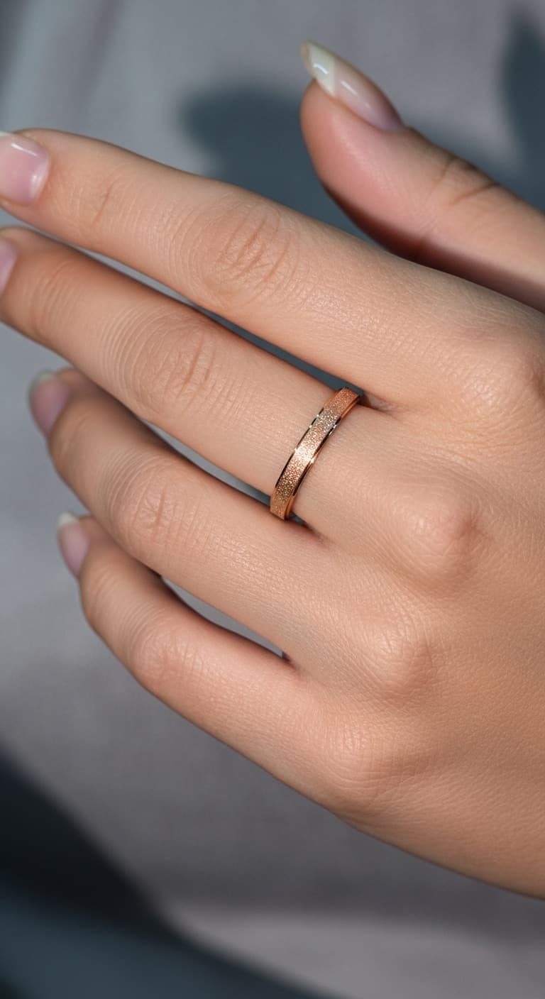 Rose Gold Sparkle Ring – Stainless Steel Luxury Band view 8