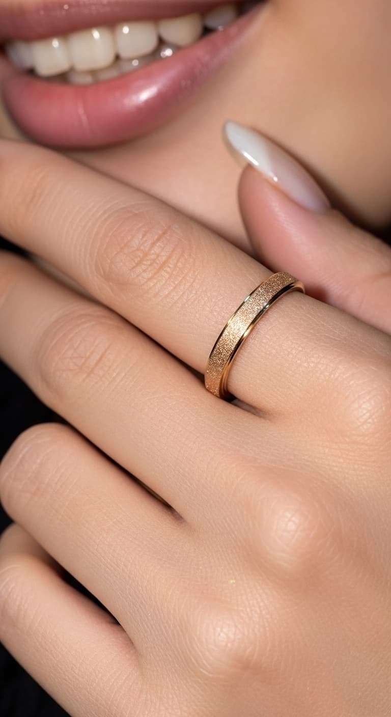 Rose Gold Sparkle Ring – Stainless Steel Luxury Band view 12