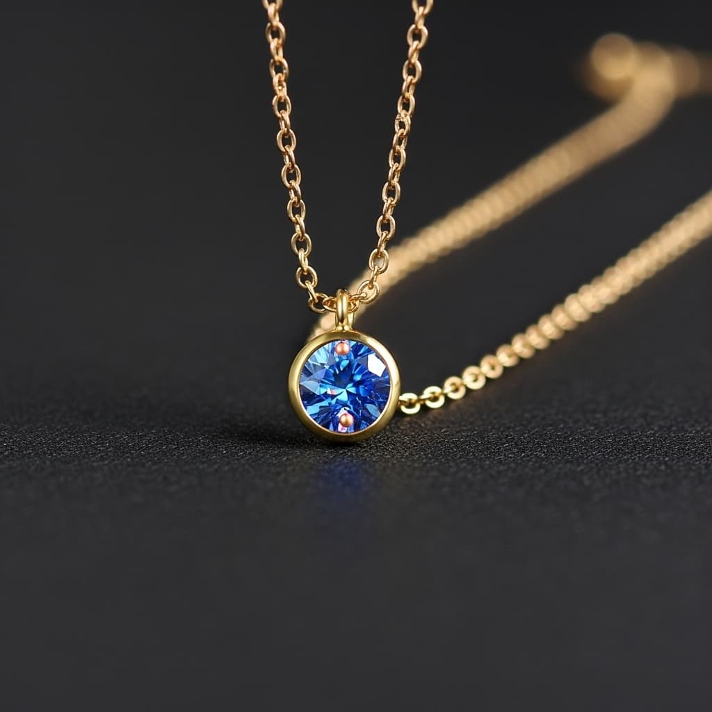 Light Sapphire Necklace – Serenity & Elegance view 8