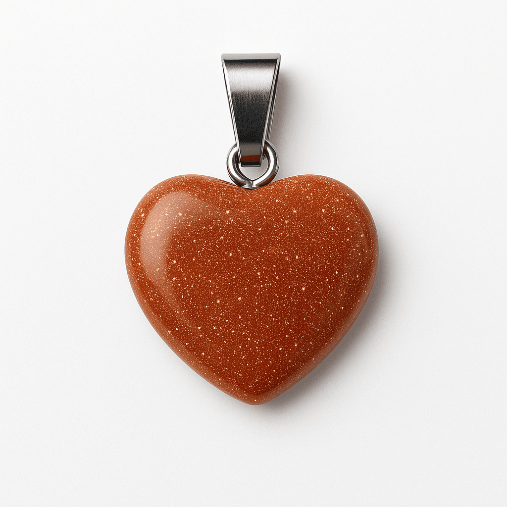 Gold Sandstone Heart Necklace – Stone of Ambition view 6