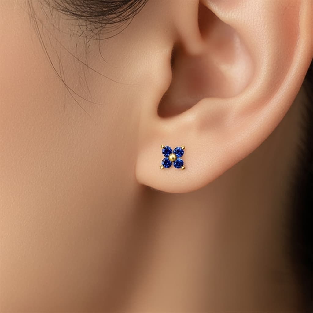 Sapphire Stud Earrings – Wisdom & Elegance Jewelry view 8