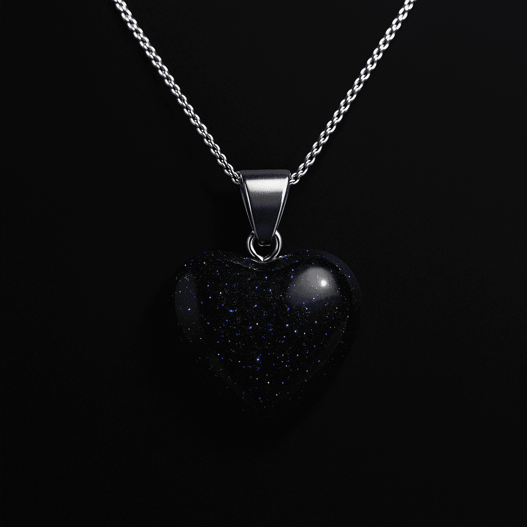 Blue Sandstone Heart Necklace – Stone of Ambition view 2
