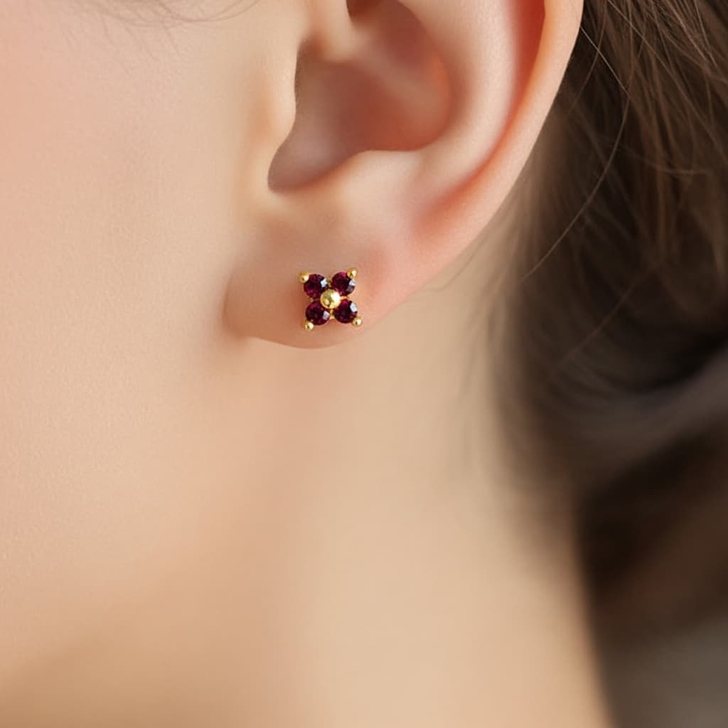 Ruby Stud Earrings – Passion & Elegance Jewelry view 4