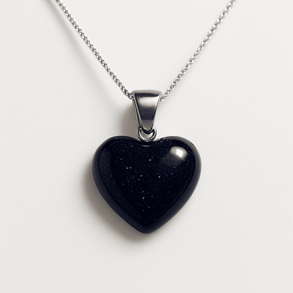 Blue Sandstone Heart Necklace – Stone of Ambition view 4
