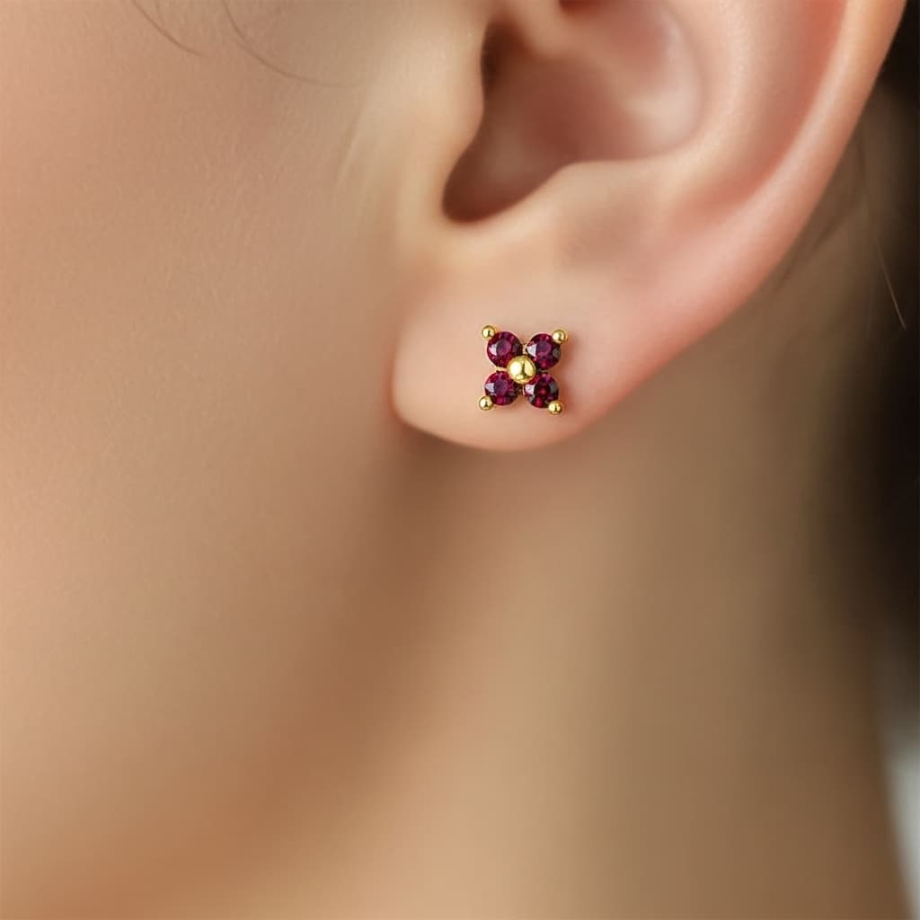 Ruby Stud Earrings – Passion & Elegance Jewelry view 2