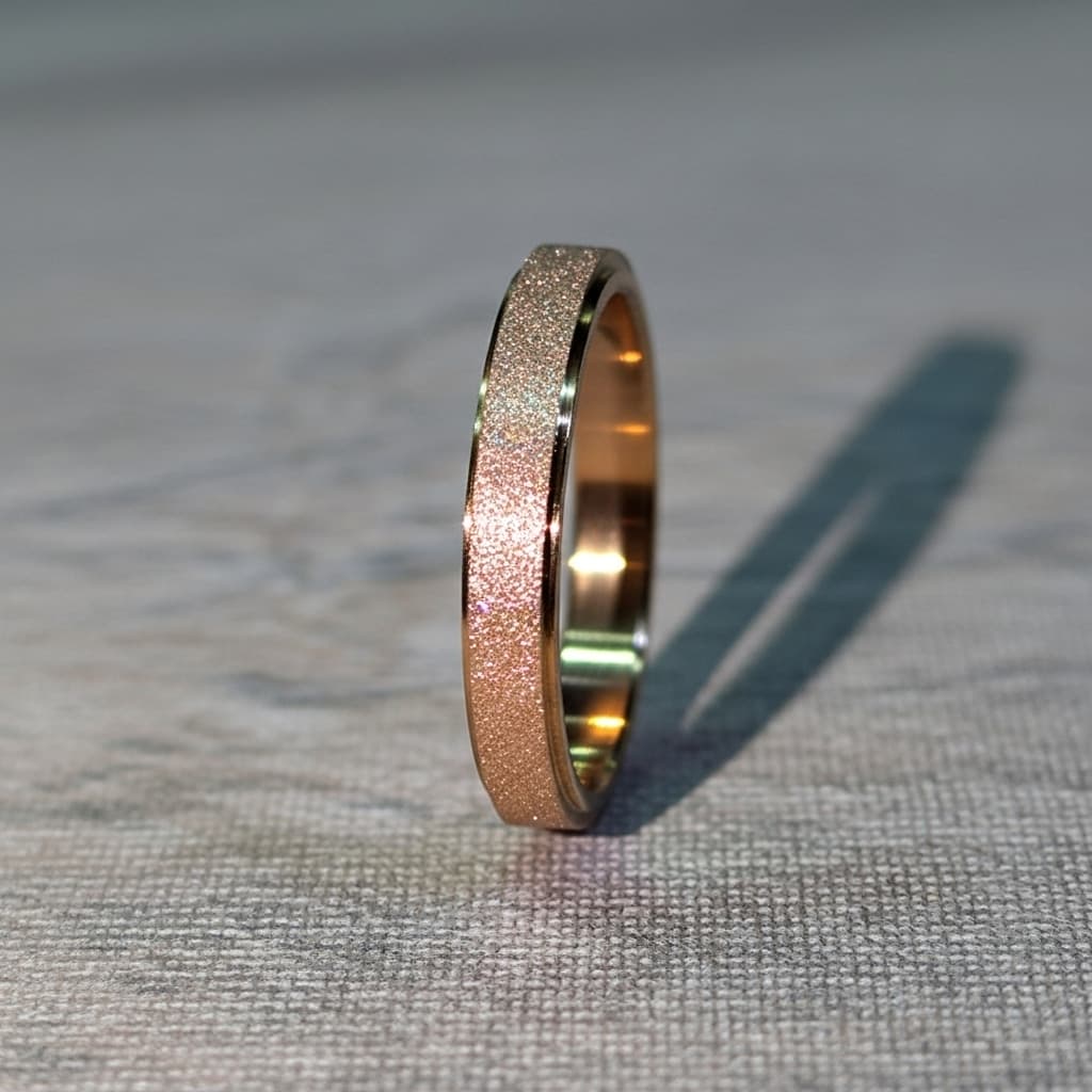 Rose Gold Sparkle Ring – Stainless Steel Luxury Band view 7