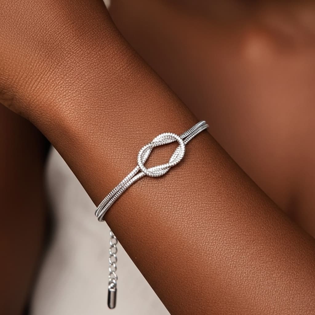 Silver Knot Bracelet – Timeless Symbol of Unity view 3