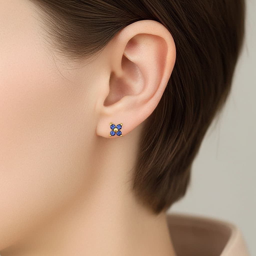 Sapphire Stud Earrings – Wisdom & Elegance Jewelry view 7