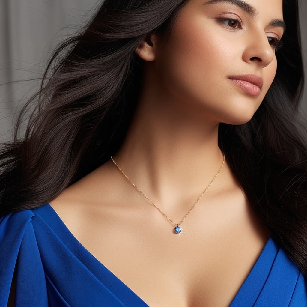 Light Sapphire Necklace – Serenity & Elegance view 3