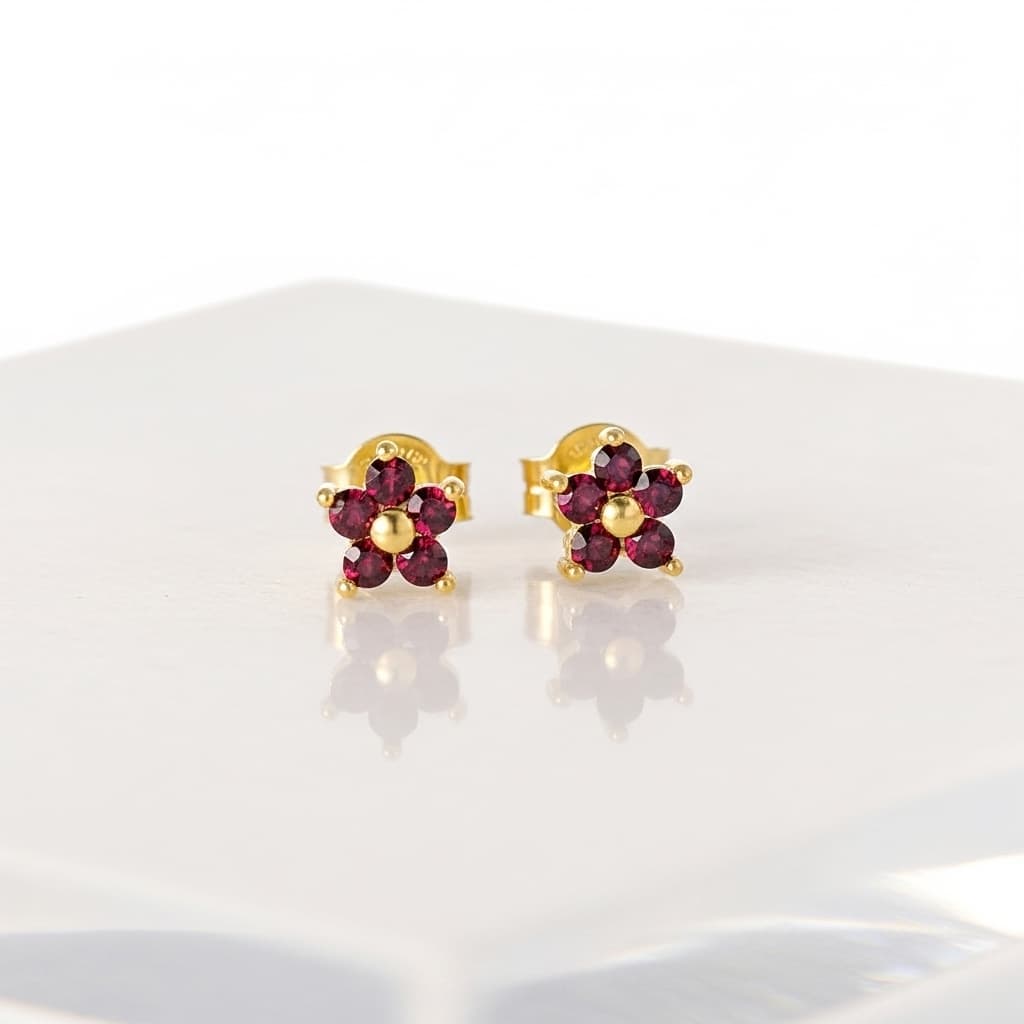 Ruby Stud Earrings – Passion & Elegance Jewelry view 3