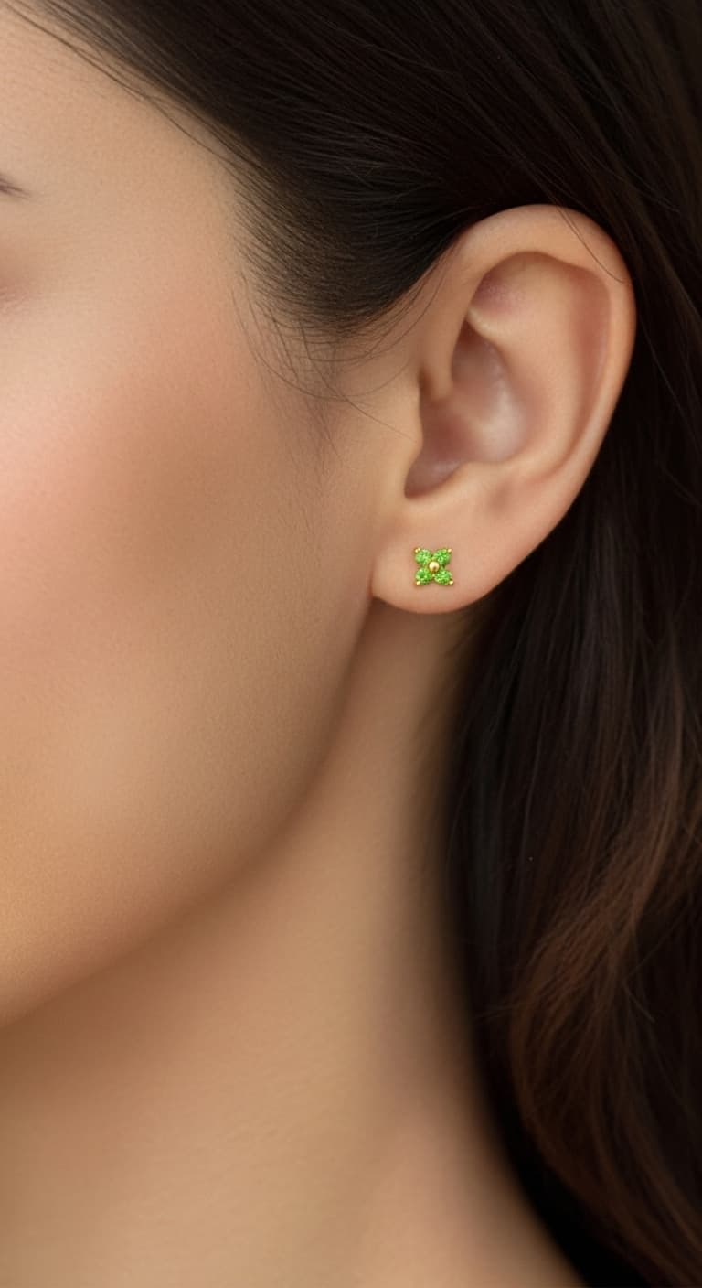 Emerald Stud Earrings – Renewal & Elegance Jewelry view 5