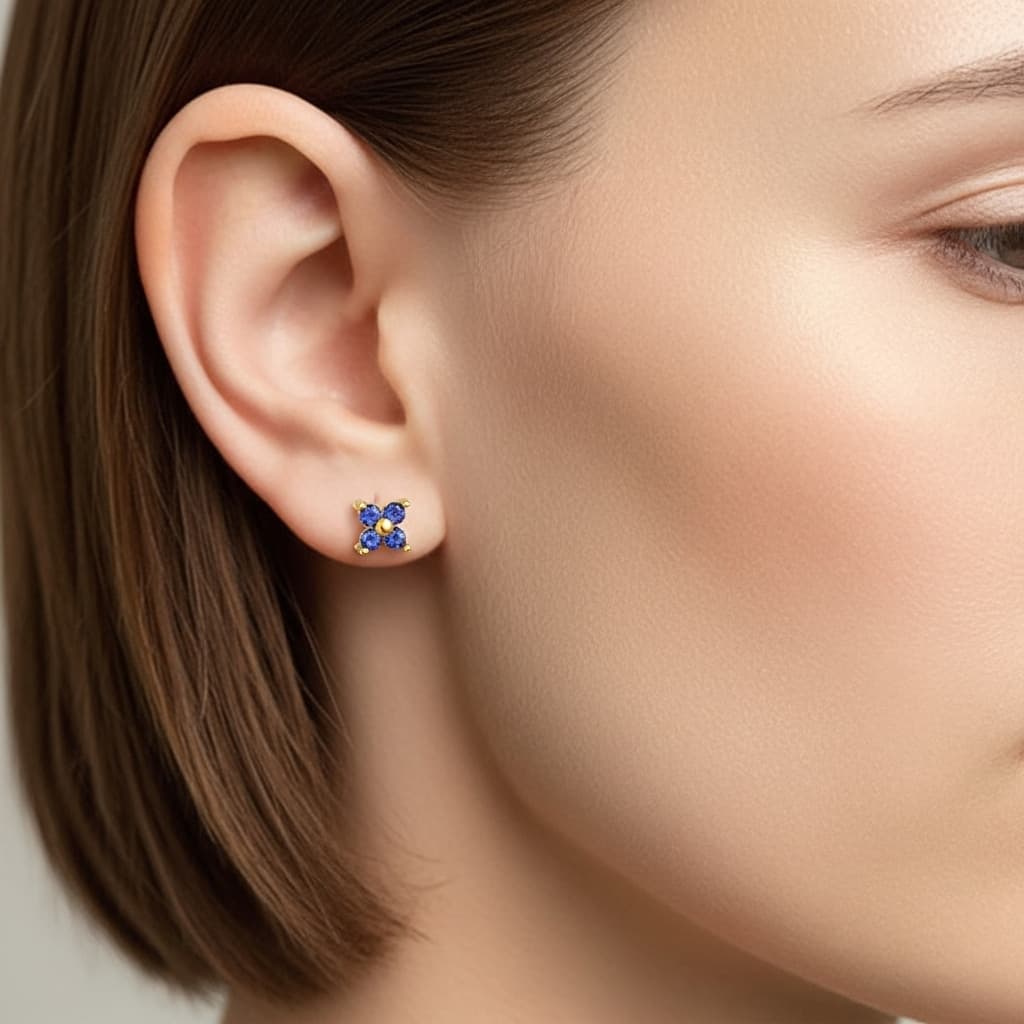 Sapphire Stud Earrings – Wisdom & Elegance Jewelry view 6