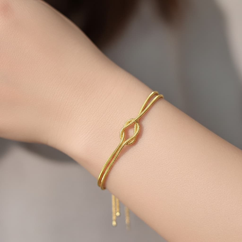 Gold Knot Bracelet – Elegant Stainless Steel Jewelry view 2