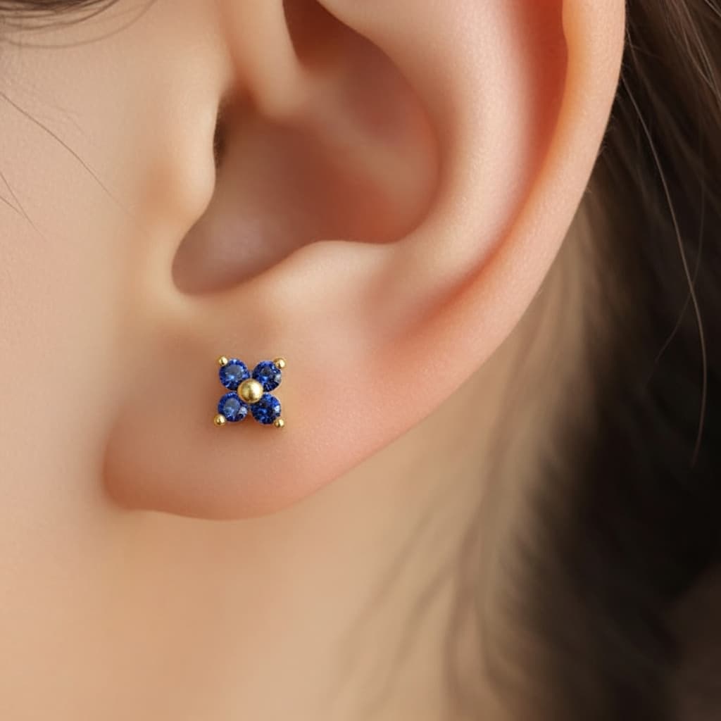 Sapphire Stud Earrings – Wisdom & Elegance Jewelry view 2