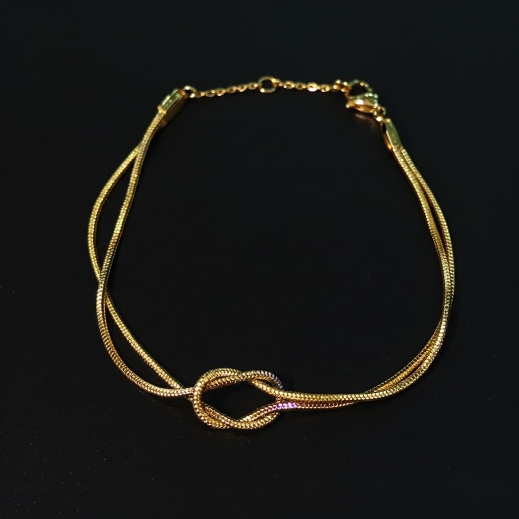 Gold Knot Bracelet – Elegant Stainless Steel Jewelry view 6