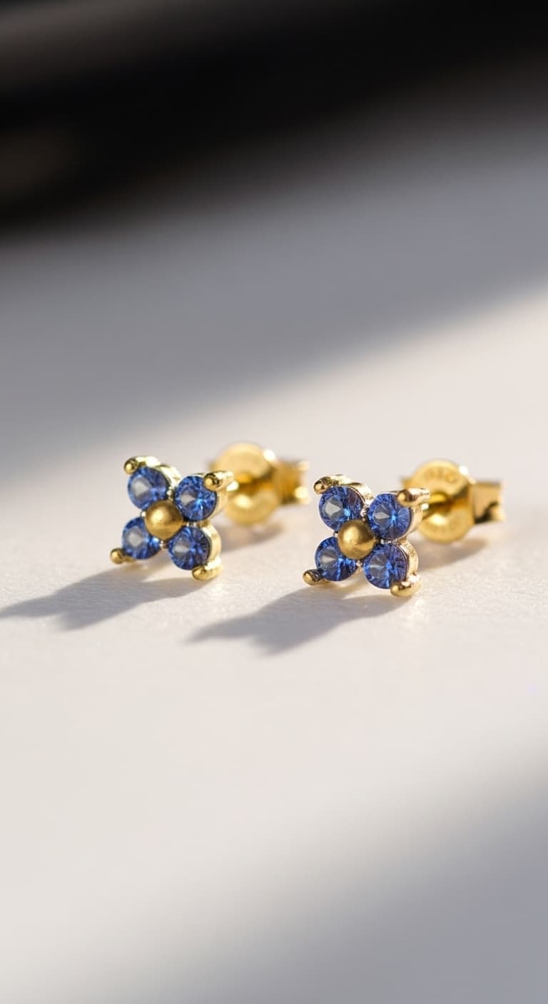 Sapphire Stud Earrings – Wisdom & Elegance Jewelry view 4