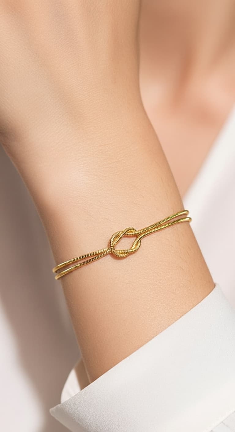 Gold Knot Bracelet – Elegant Stainless Steel Jewelry view 5
