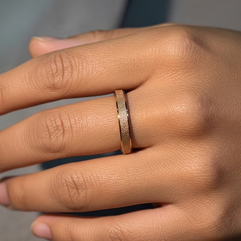 Rose Gold Sparkle Ring – Stainless Steel Luxury Band view 4