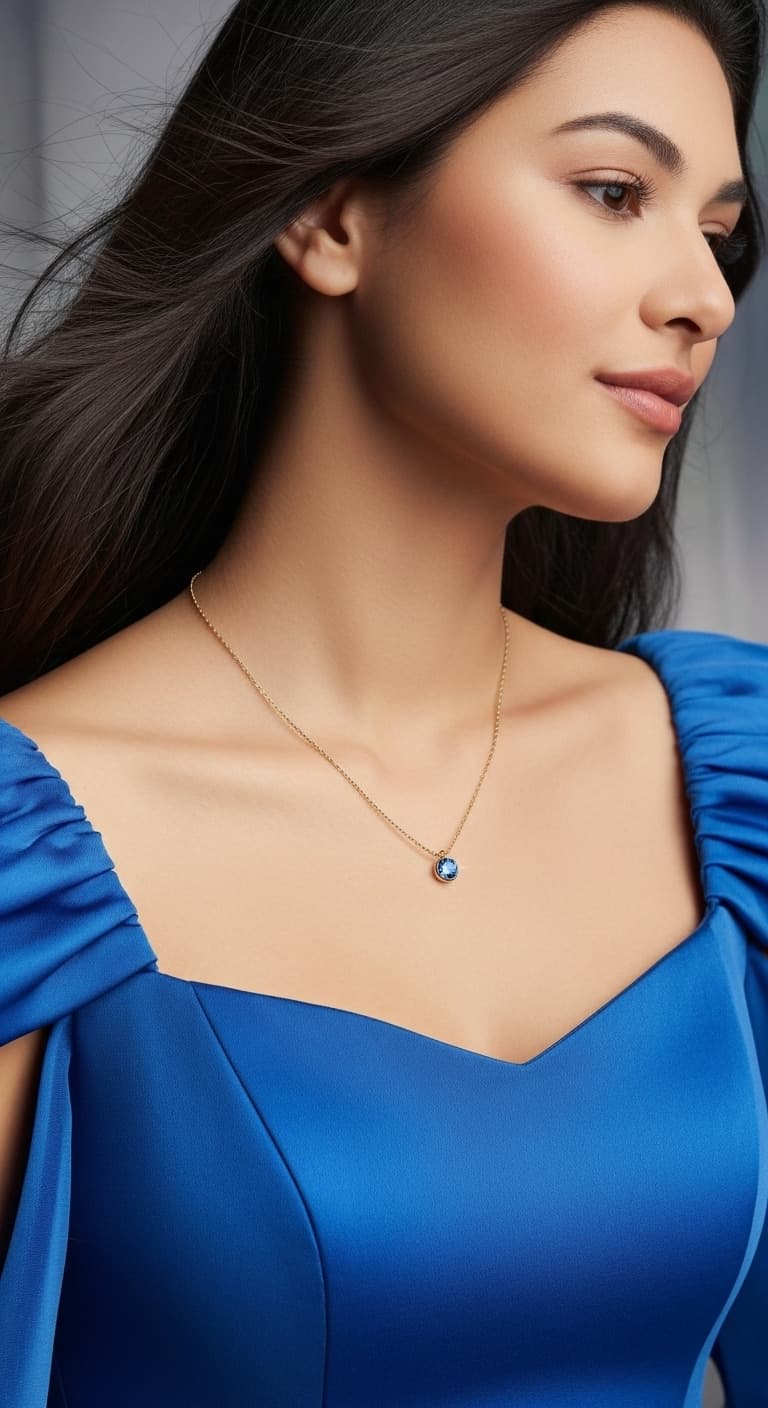 Light Sapphire Necklace – Serenity & Elegance view 4