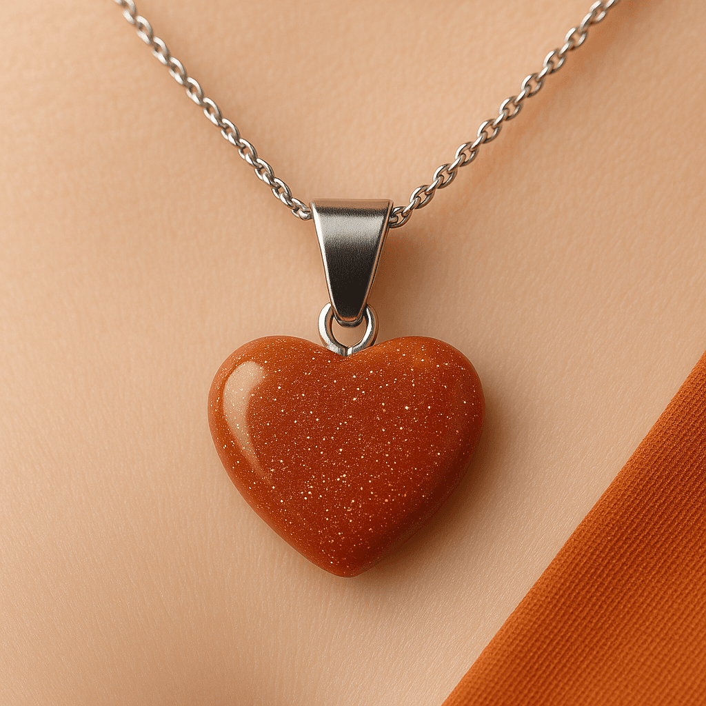Gold Sandstone Heart Necklace – Stone of Ambition