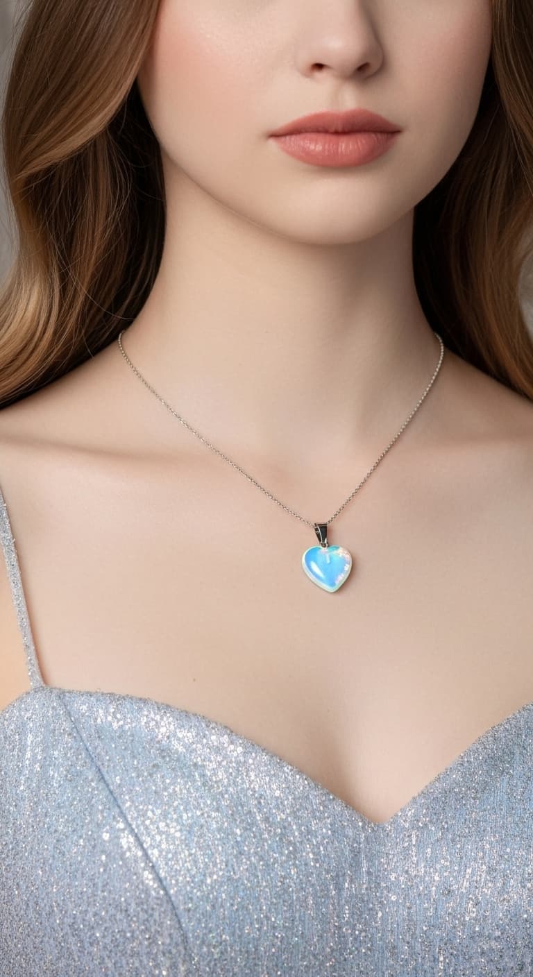 Opal Heart Necklace – Stone of Inspiration & Love view 7