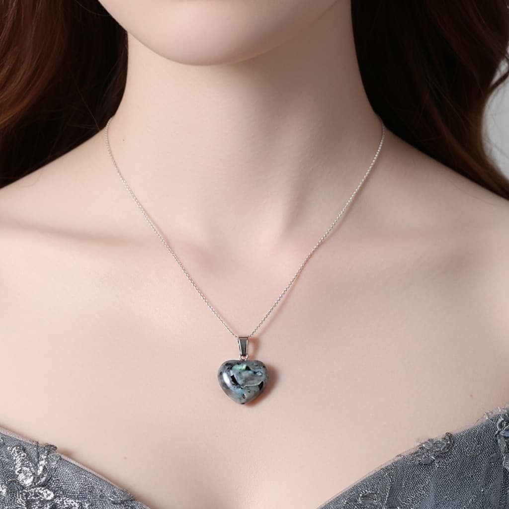 Labradorite Heart Necklace – Stone of Transformation & Intuition view 5