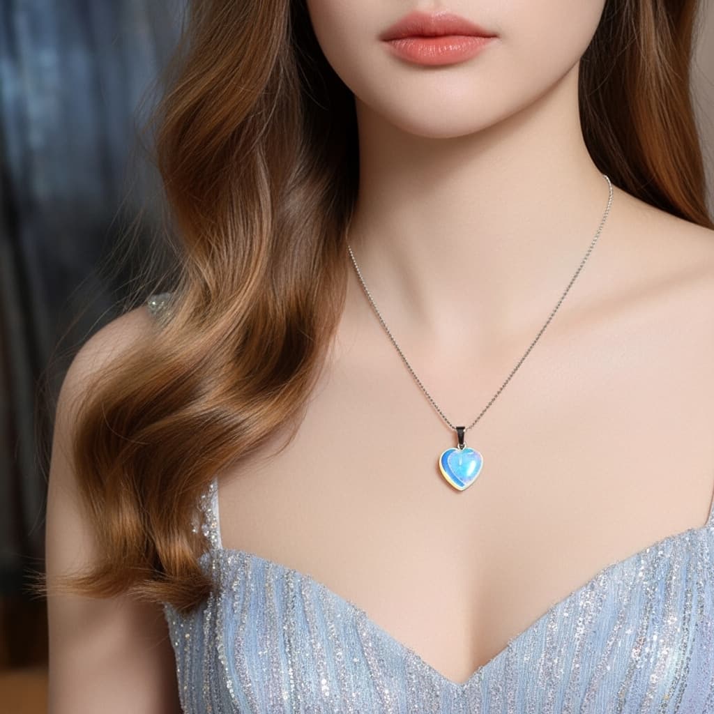 Opal Heart Necklace – Stone of Inspiration & Love view 3