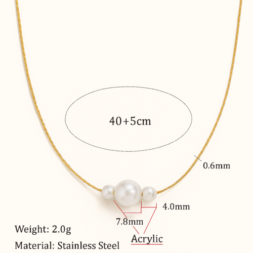 Trinity Pearl Necklace – Elegant Gold-Plated Jewelry