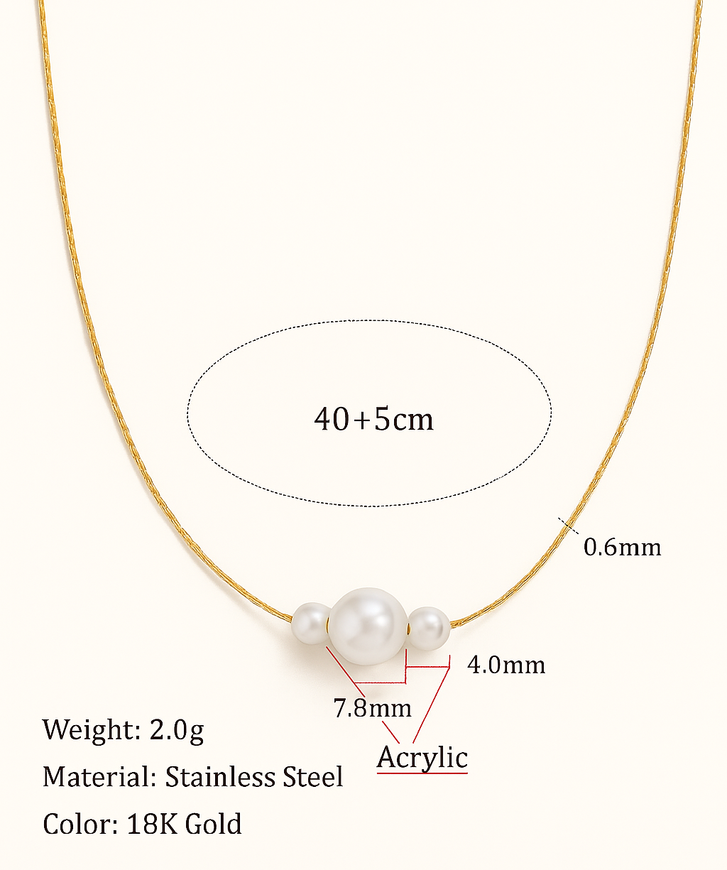 Trinity Pearl Necklace – Elegant Gold-Plated Jewelry