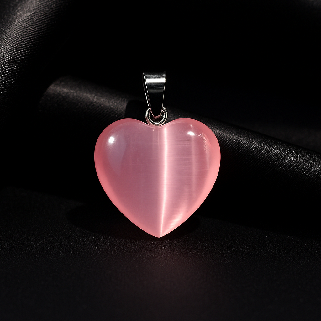Pink Cat Eye Pendant – Romantic Natural Stone