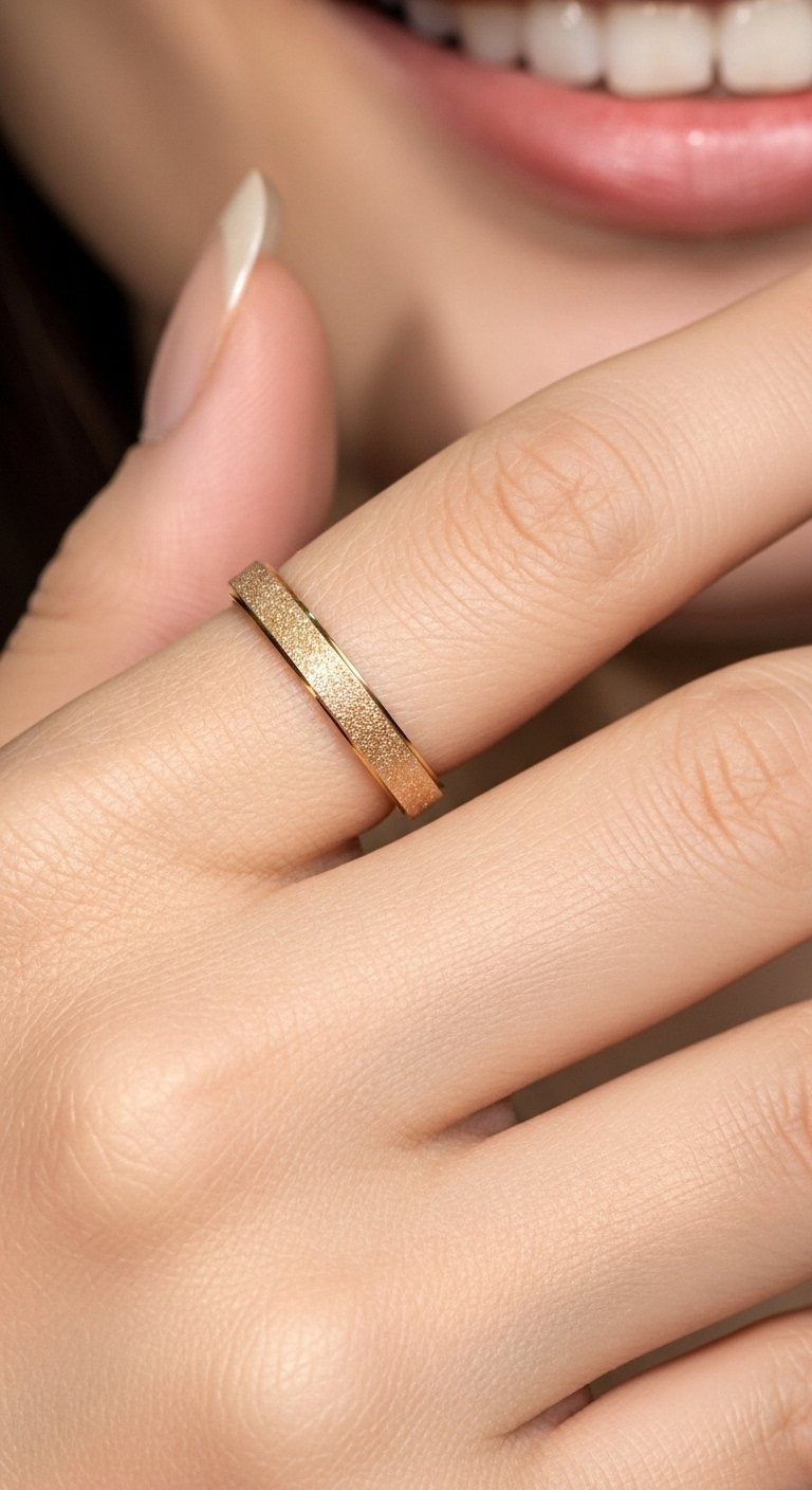 Rose Gold Sparkle Ring – Stainless Steel Luxury Band