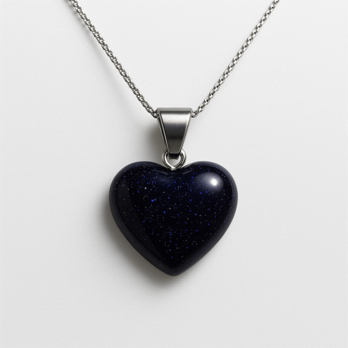 Blue Sandstone Heart Necklace – Stone of Ambition