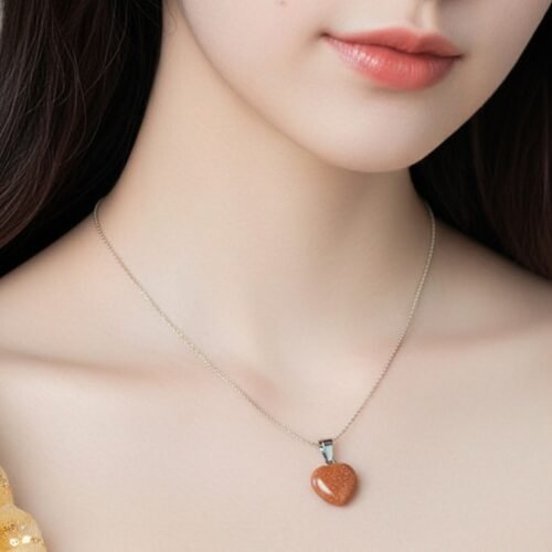 Gold Sandstone Heart Necklace – Stone of Ambition