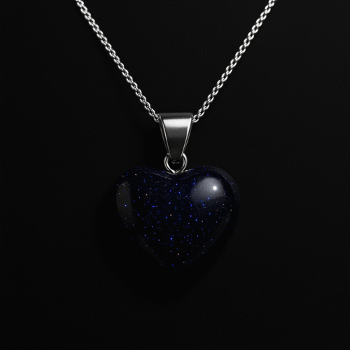 Blue Sandstone Heart Necklace – Stone of Ambition
