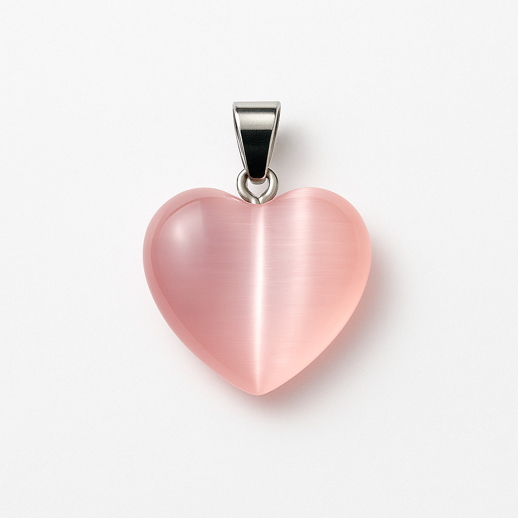 Pink Cat Eye Pendant – Romantic Natural Stone