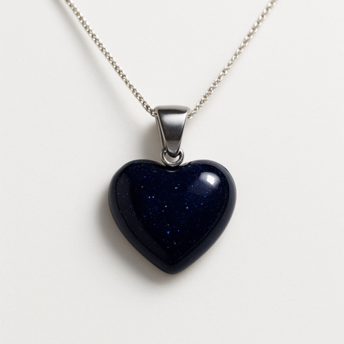 Blue Sandstone Heart Necklace – Stone of Ambition