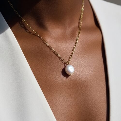 Baroque Pearl Pendant Necklace – Luxury Stainless Steel
