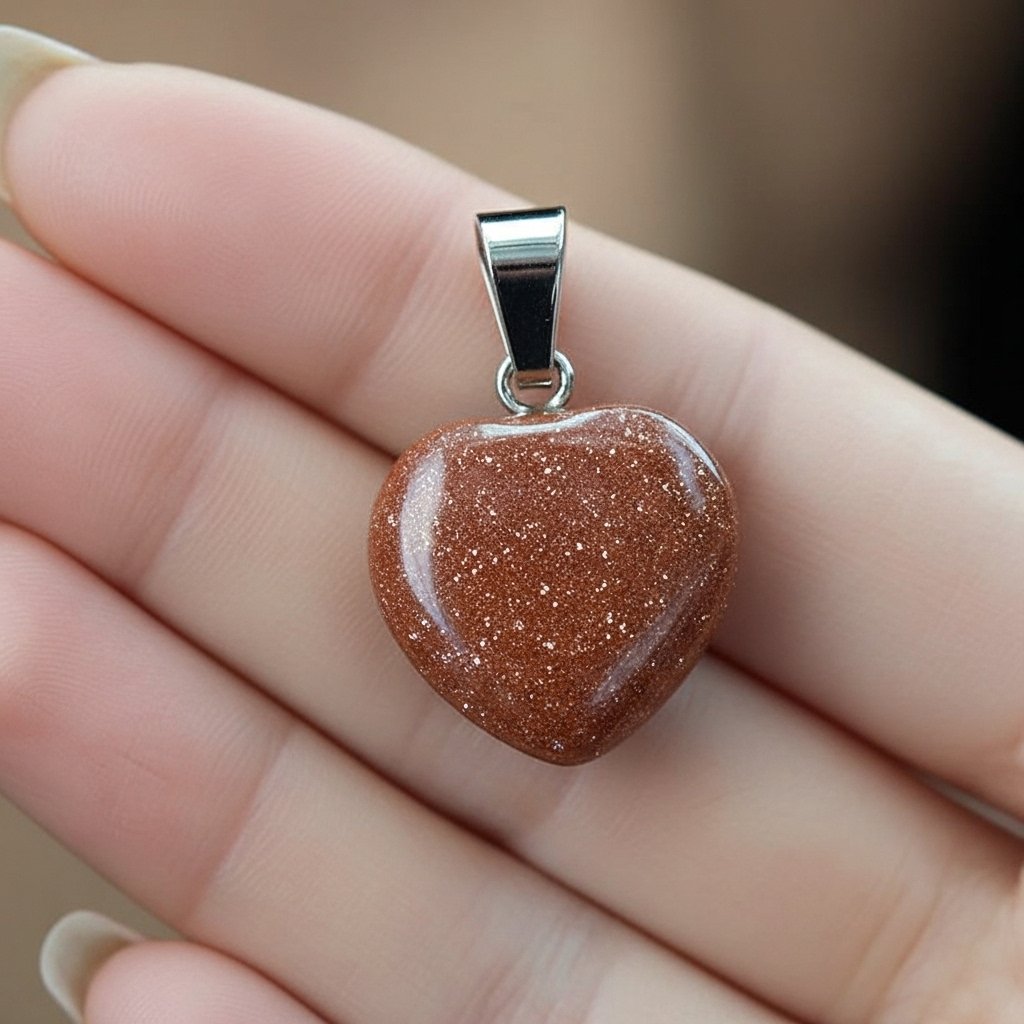 Gold Sandstone Pendant – Sparkling Natural Stone