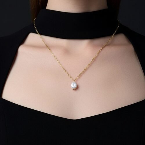 Baroque Pearl Pendant Necklace – Luxury Stainless Steel