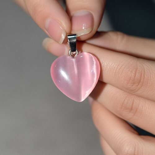 Pink Cat Eye Pendant – Romantic Natural Stone