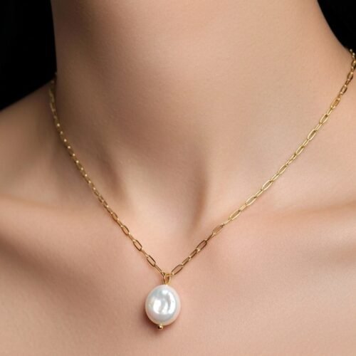 Baroque Pearl Pendant Necklace – Luxury Stainless Steel